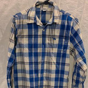 OLD NAVY LONG SLEEVE PLAID BUTTON DOWN BOYS XL